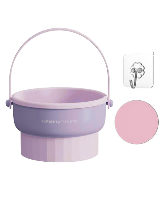 Tisojpod Makeup Brush Cleaner Mat 3 in 1, Silicone Makeup Brush Drying Holder, Makeup Brush Holder Organizer for Cleaning, Drying and Organizing Makeup Brushes & Sponges (Purple)