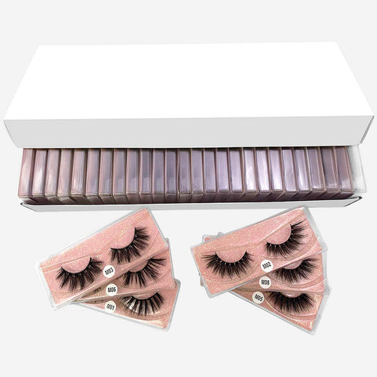 Wholesale Eyelashes 10/20/30/50/100 Pairs Faux 3D Mink Lashes Bulk Natural False Eyelashes Set Makeup Thick Mink Eyelashes Pack (Mix 100 pairs)